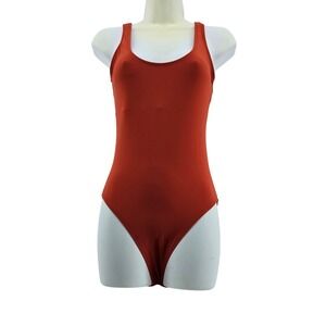 Cotton On Body‎ Burnt Orange Low Back High Cut One Piece Swimsuit XS Minimalist